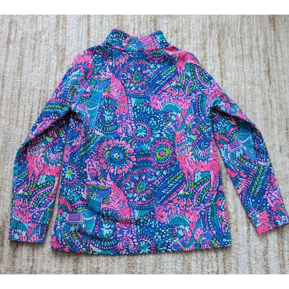 Lilly Pulitzer Skipper Popover 1/2 Zip Jacket Youth Sz XL 12‎ 14 No Prob Llama